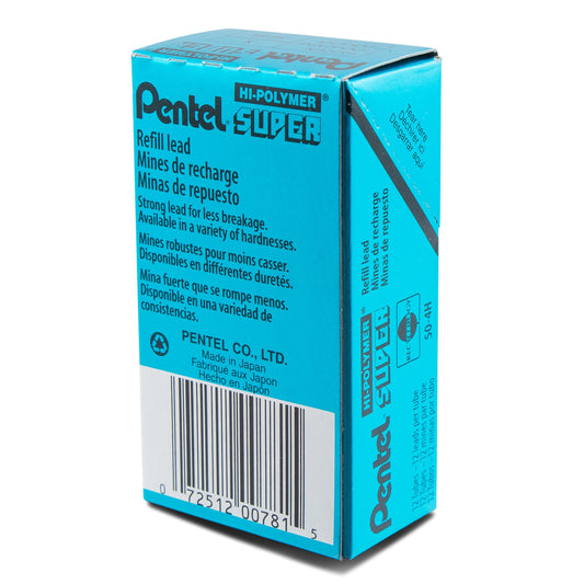 Pentel Super Hi-Polymer Lead Refill (0.7mm) Medium, 4H, 12 pcs/Tube (50-4H), 144 Dozen