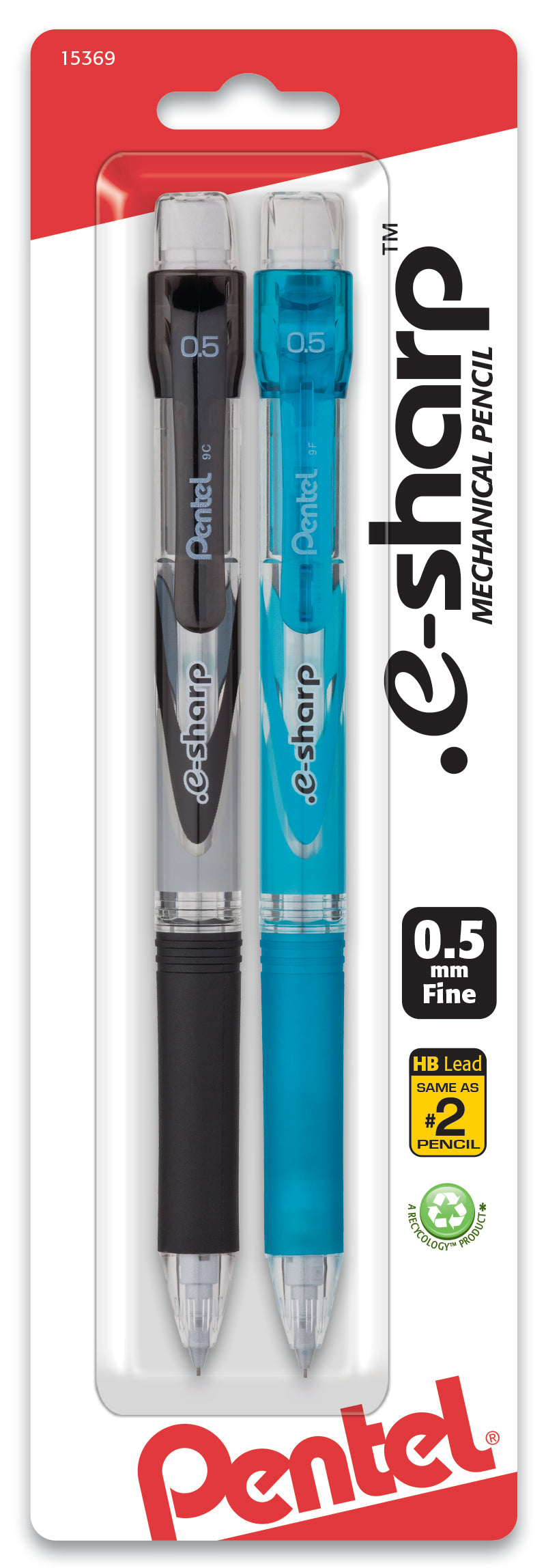 .e-sharp Mechanical Pencil (0.5mm) Mixed Colors 2-Pk (AZ125BP2M-K6)