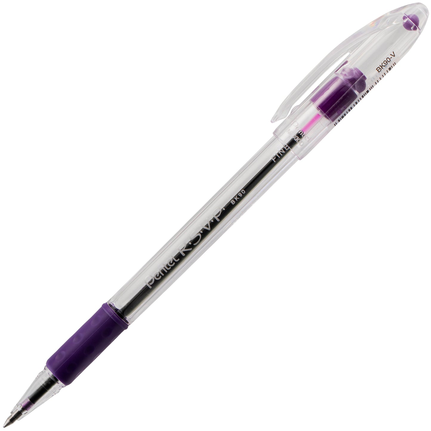 Pentel RSVP Ballpoint Pen, (0.7mm) Fine Line, Violet Ink (BK90-V)