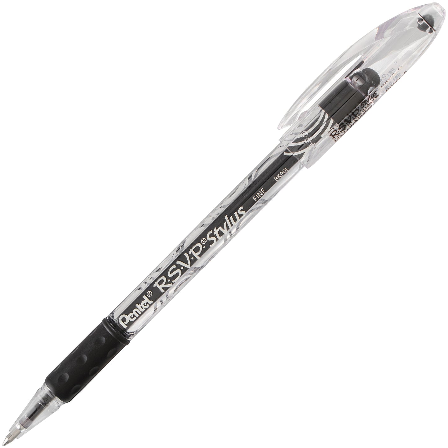 RSVP STYLUS Ballpoint Pen, (0.7mm) Fine Line, Black Ink (BK90L-A)
