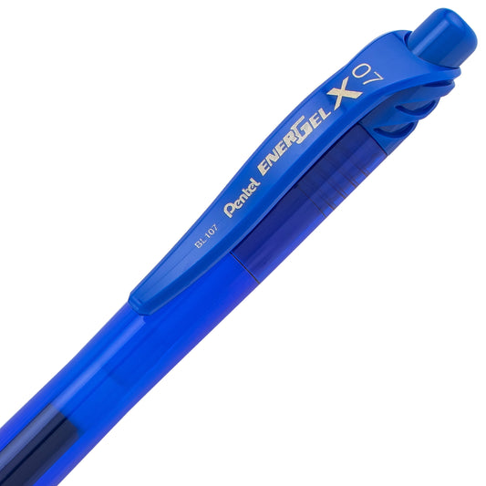 Pentel EnerGel-X Retractable Liquid Gel Pen, (0.7mm) Metal Tip, Medium Line, Blue Ink (BL107-C), 48 Dozen