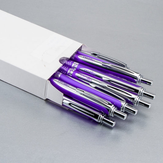 Pentel EnerGel Alloy Retractable Premium Liquid Gel Pen, (0.7mm) Metal Tip, Medium Line, Violet Barrel, Black Ink (BL407V-A), 24 Dozen