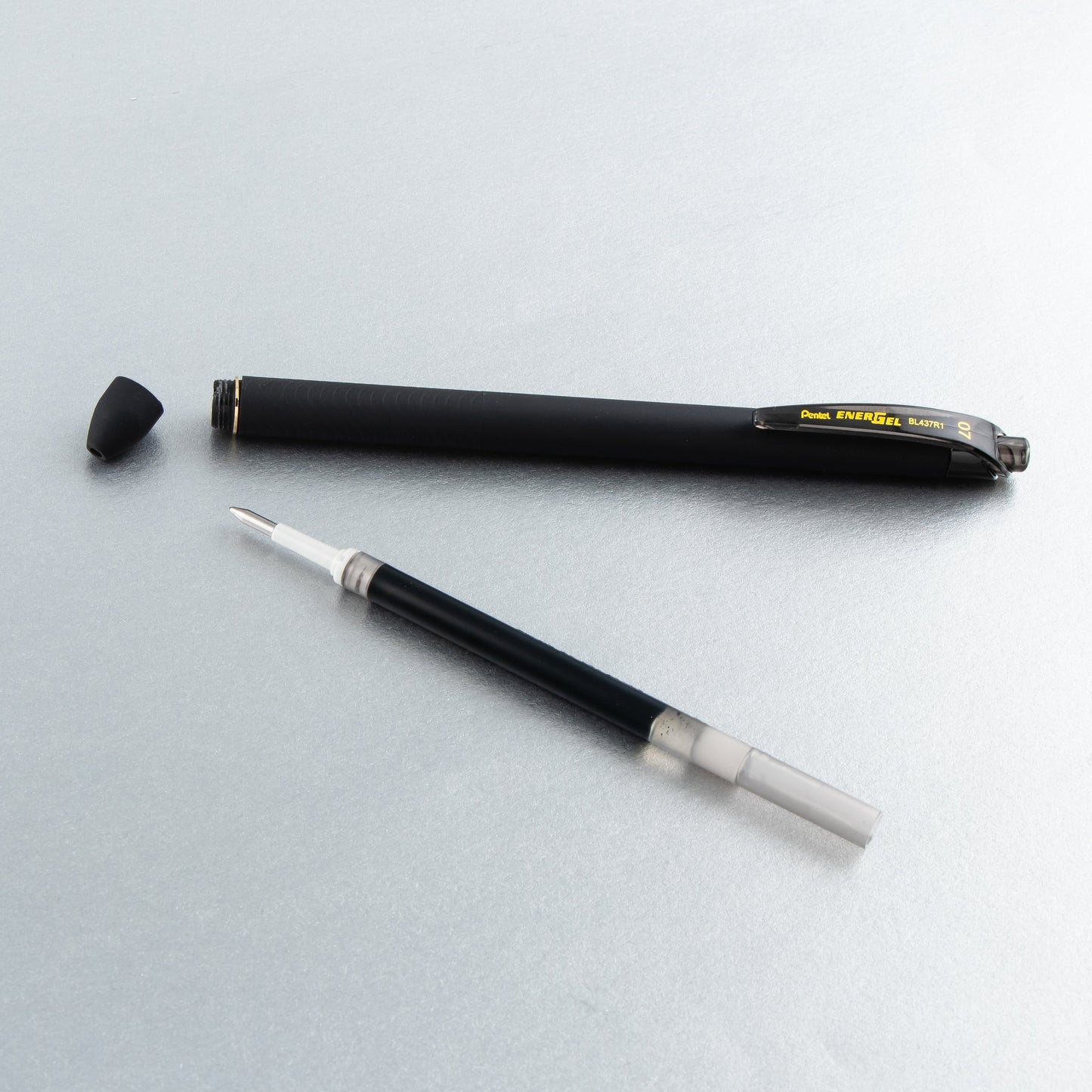 Pentel EnerGel Kuro Liquid Gel Pen, (0.7mm) Medium line, Black Ink, (BL437R1-A)