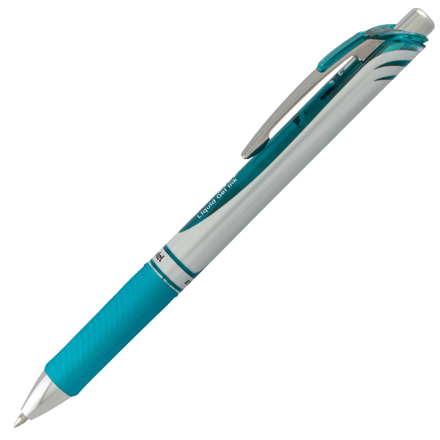 Pentel EnerGel RTX Retractable Liquid Gel Pen, (0.7mm) Metal Tip, Medium Line, Turquoise Ink (BL77-S3)