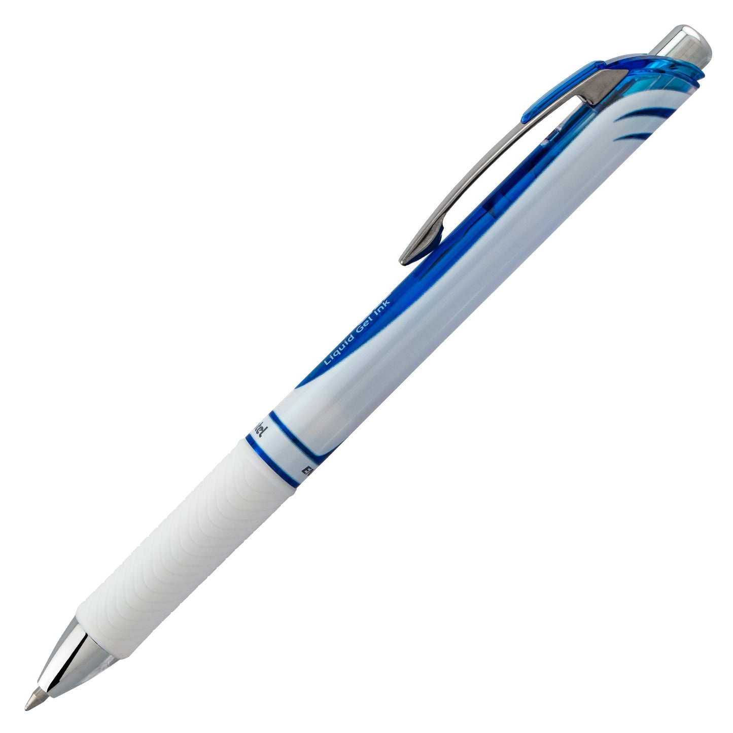 Pentel EnerGel Pearl Retractable Liquid Gel Pen, (0.7mm) Metal Tip, Medium Line, Blue Accent, Blue Ink (BL77PW-C)