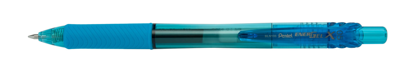 EnerGel-X Retractable Liquid Gel Pen, (0.5mm) Needle Tip, Fine Line, Sky Blue Ink (BLN105-S)