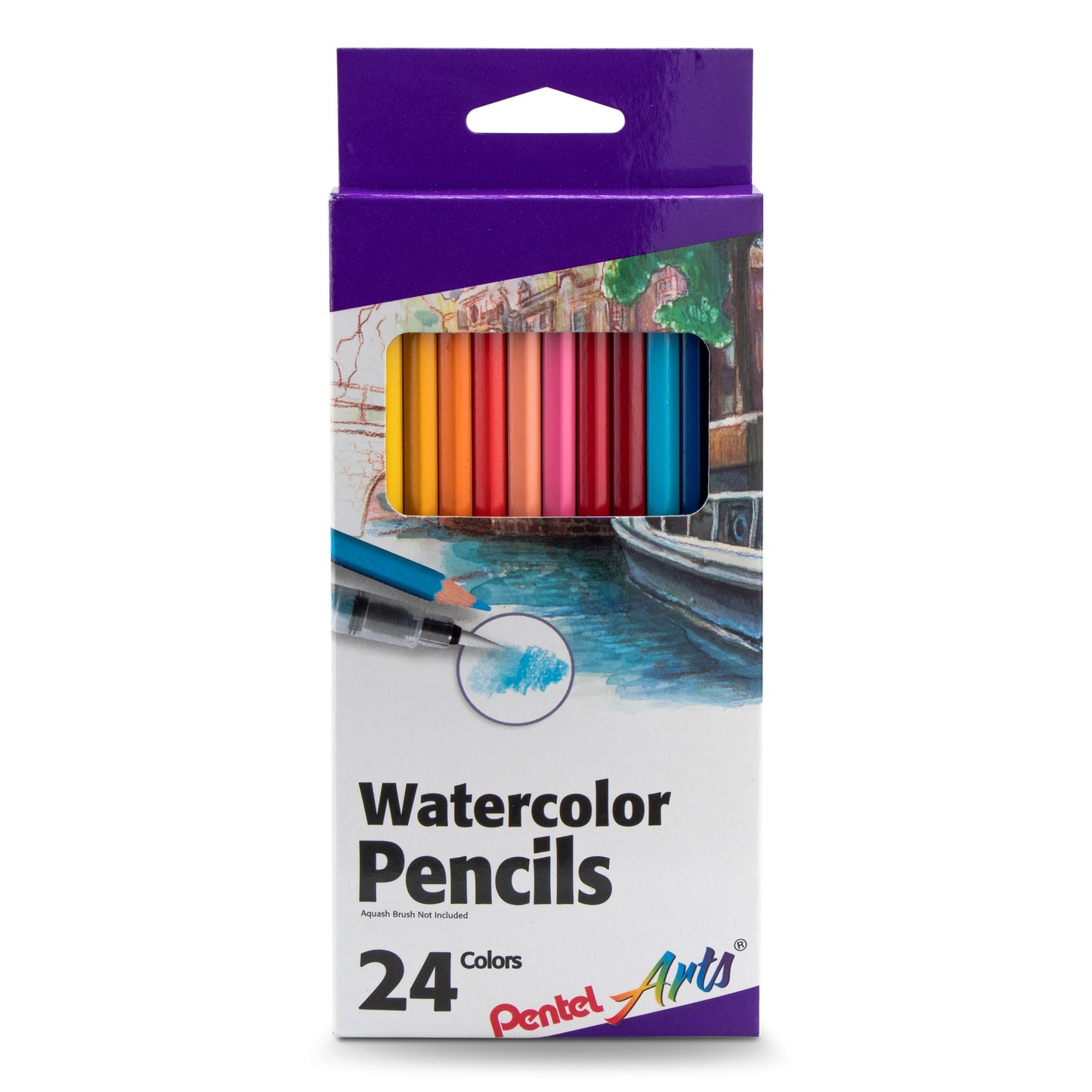 Pentel Arts Watercolor Pencil Set - Assorted Colors, 24-Pack (CB9-24)