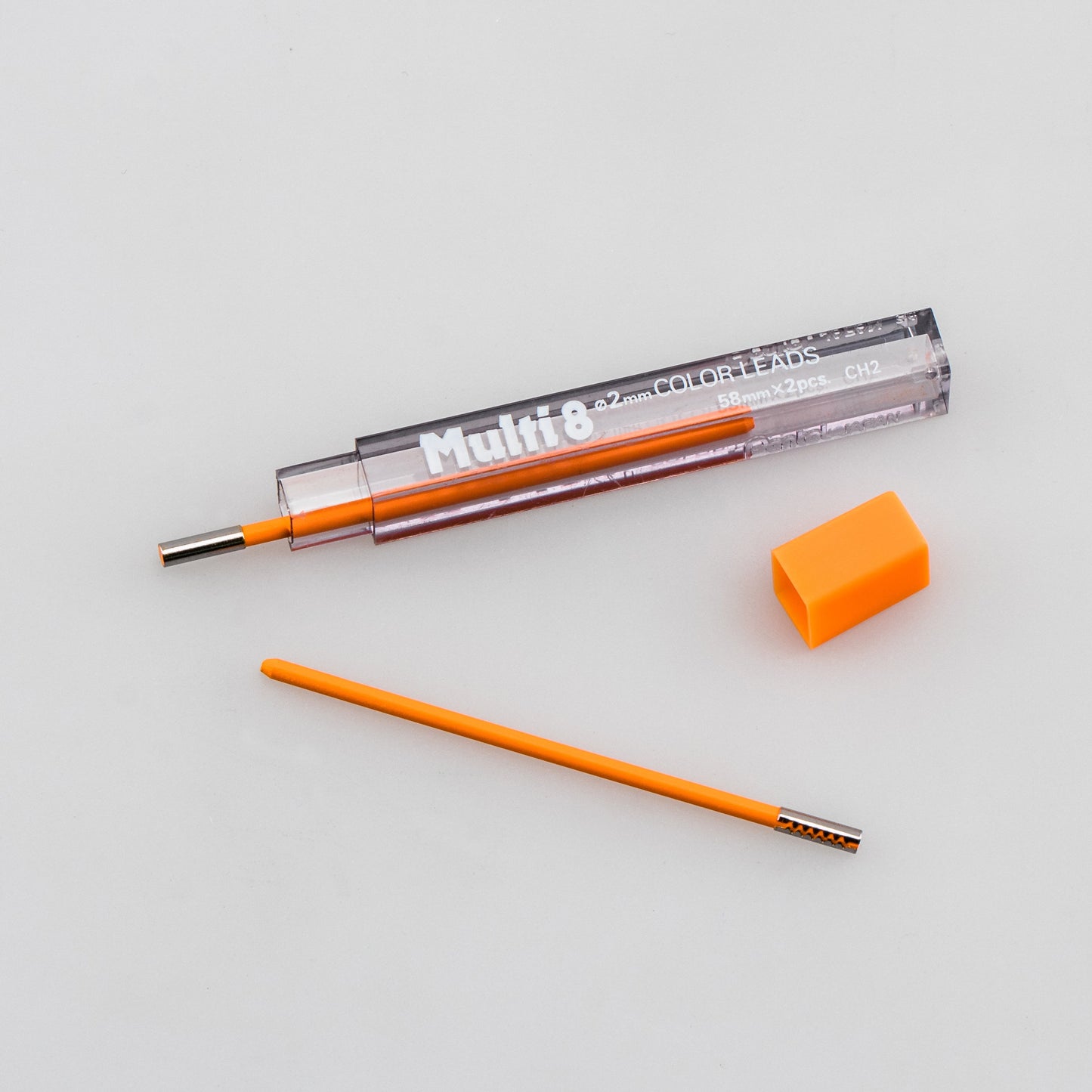 Pentel Arts 8 Colour Pencil Lead Refill (2.0mm), Orange, 2 pcs/Tube (CH2-F)
