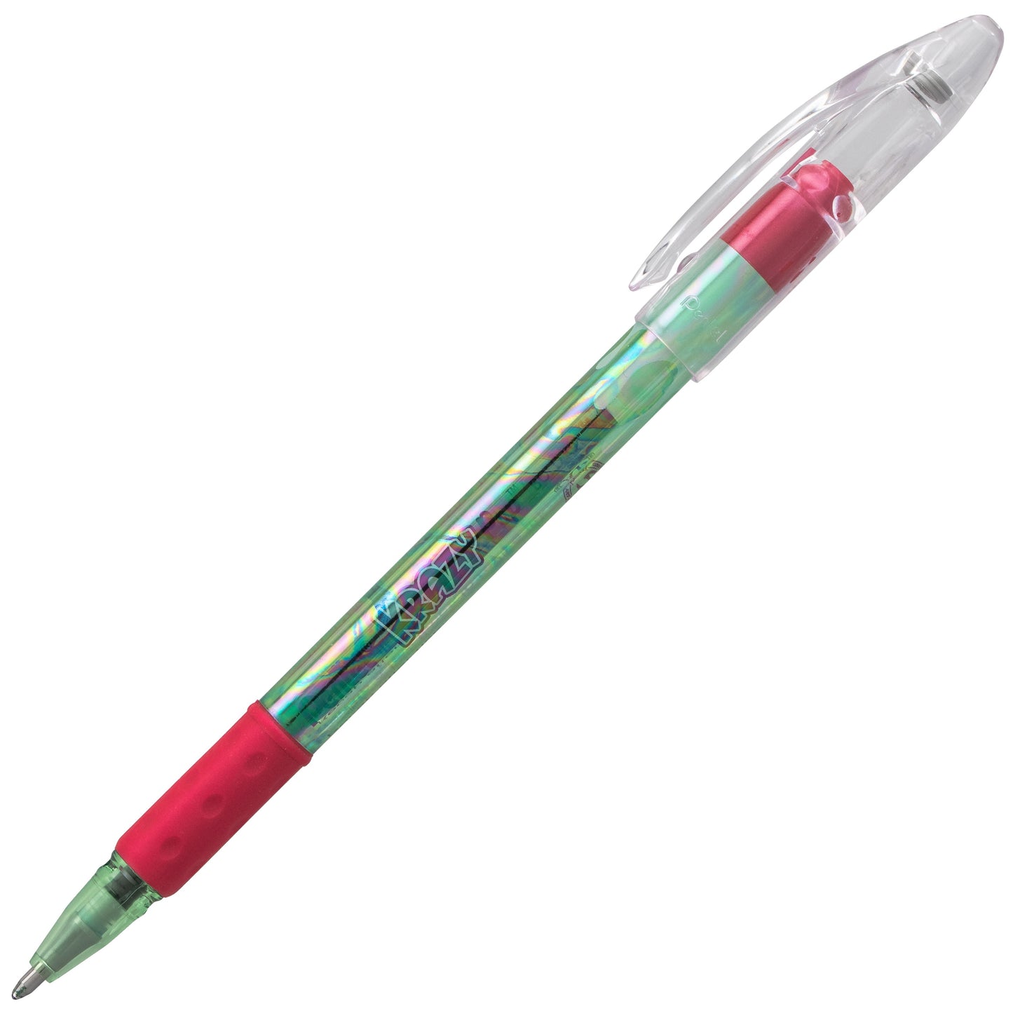 Krazy Pop Iridescent Gel Pen, (1.0mm) Bold line, Green & Metallic Red Ink (K91-DBD)