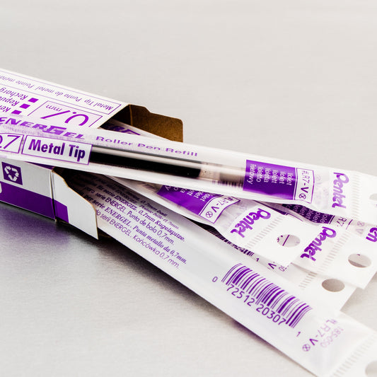 Pentel Refill Ink - For EnerGel Gel Pen, 0.7mm Metal Tip, Medium, Violet Ink (LR7-V), 48 Dozen