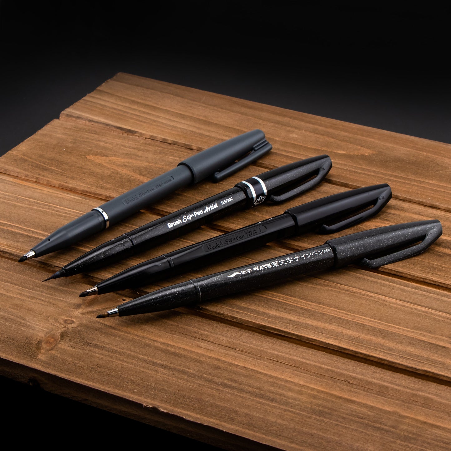 Pentel Arts Sign Pen Variety Pack - 4-Pack (S520-A, ST150-A, SES15-NA, SESF30-A) (S5SESTBP4A)