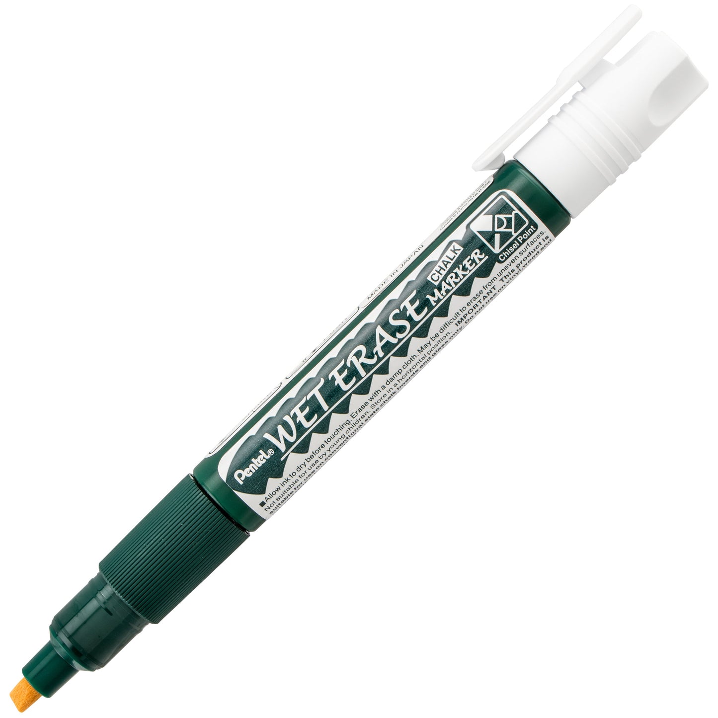 Pentel Arts Wet Erase Chalk Marker, Chisel Tip, White Ink (SMW26-W)