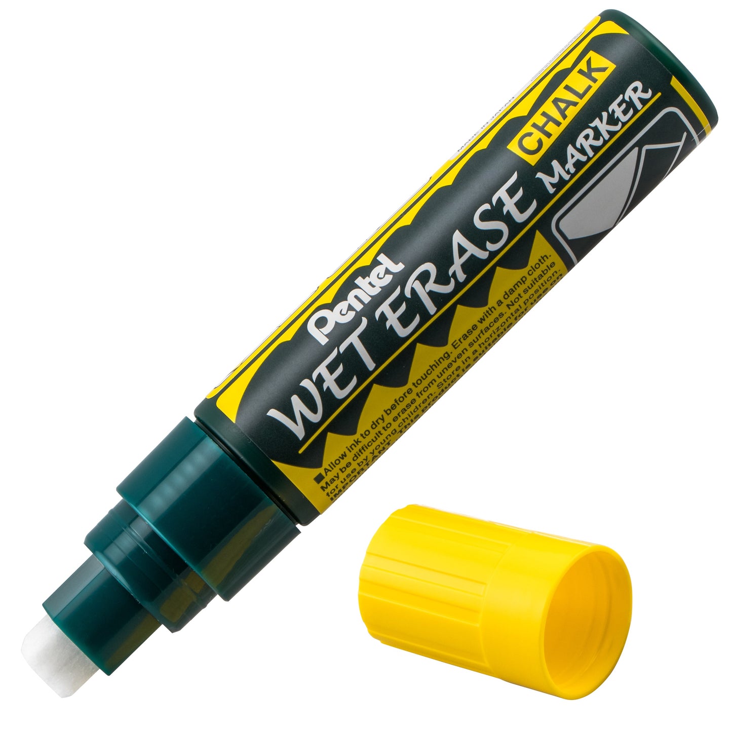 Pentel Arts Wet Erase Chalk Marker, Jumbo Tip, Yellow Ink (SMW56-G)