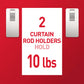 Command™ White Curtain Rod Hooks 17654-2ESF, 2 hooks, 4 strips