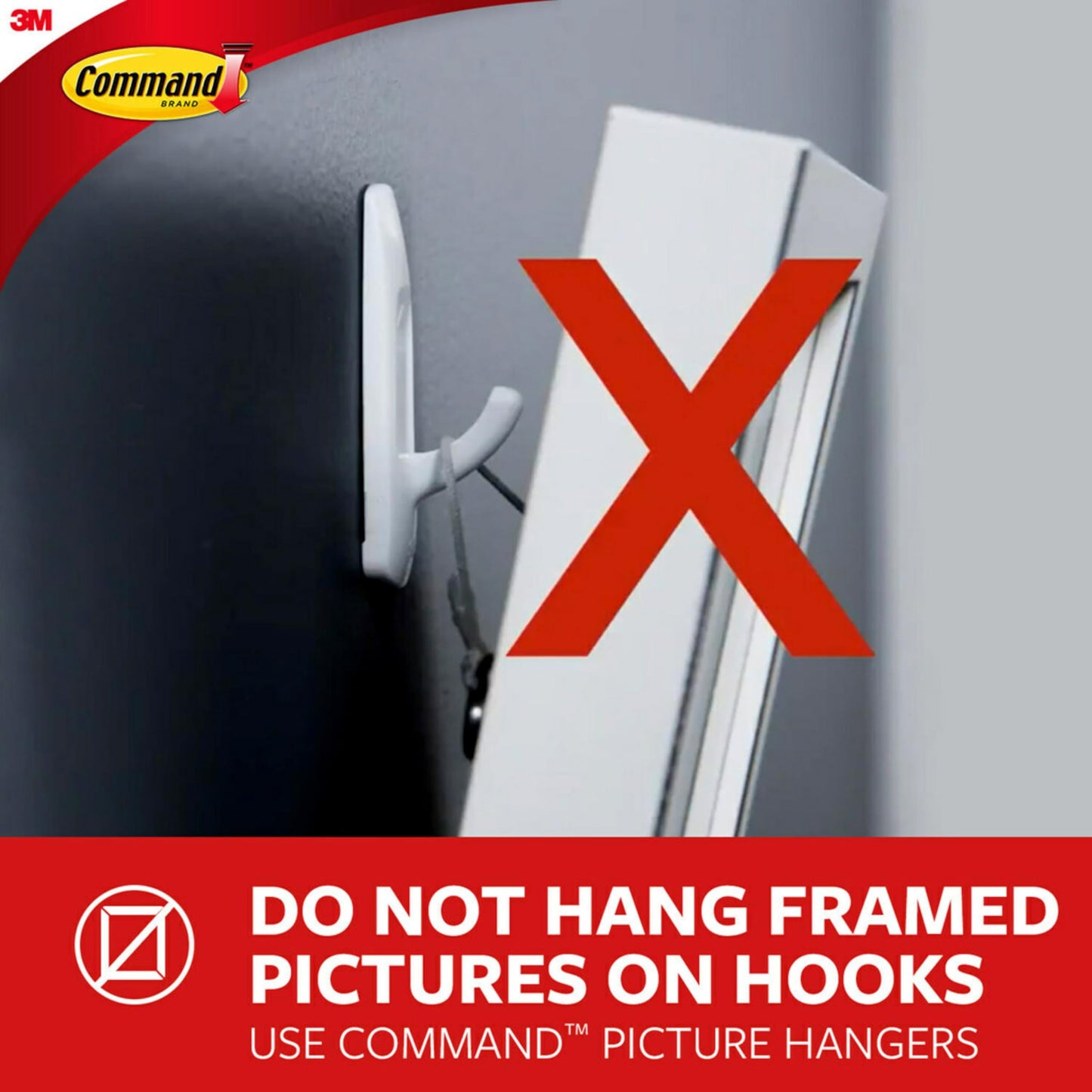 Command™ Large Satin Brass Double Hooks 17036BR-2ES, 2 Hooks, 2 Strips