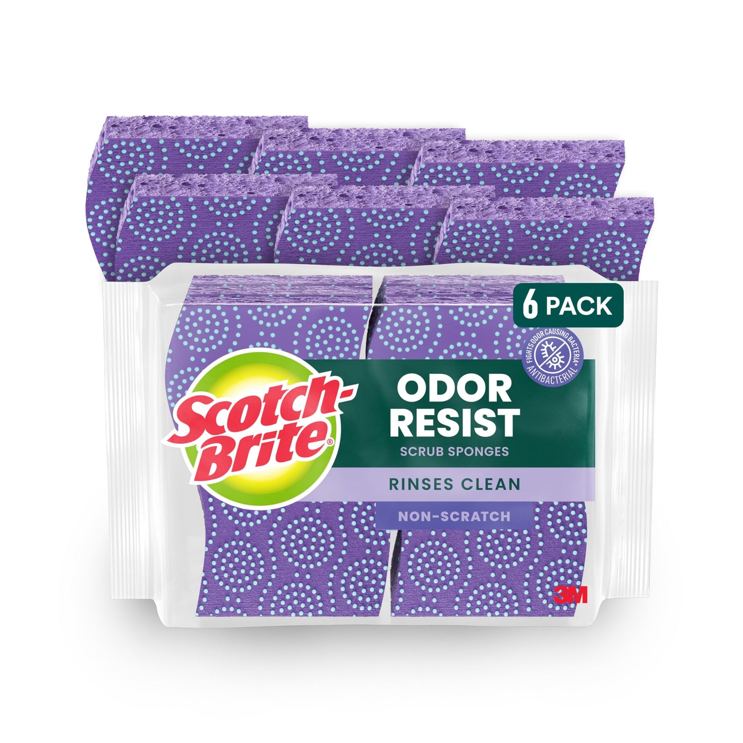 Scotch-Brite® Odor Resist Non-Scratch Sponge 20306-4, 4/6