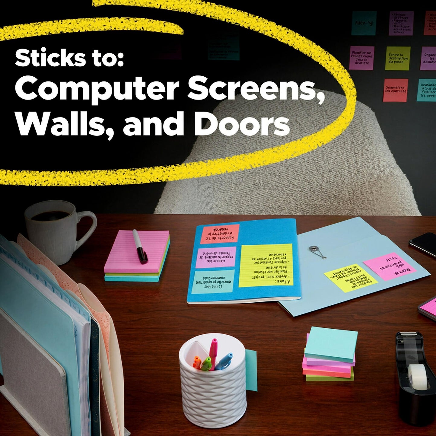 Post-it® Super Sticky Notes 660-5SSMIA, Supernova Neons, 4 in x 6 in (101 mm x 152 mm), 100% PEFC, SGSCH-PEFC-COC-110078