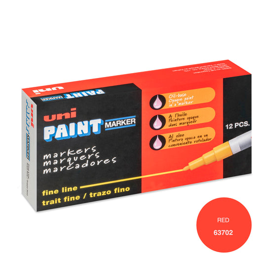 uni® Paint PX-21 Oil-Based Paint Markers, Fine Line (1.2mm), Red