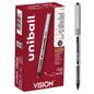 uniball™ Vision Rollerball Pens, Fine Point (0.7mm), Black, 12 Pack