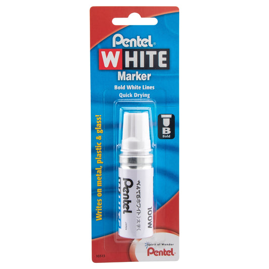Pentel White Marker Permanent Ink Broad Point 1-Pk (100W), 240 Each