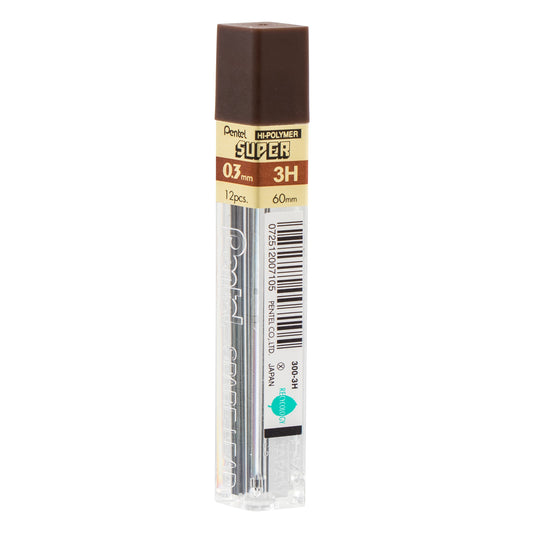 Super Hi-Polymer Lead Refill (0.3mm) Extra Fine, 3H, 12 pcs/Tube (300-3H)