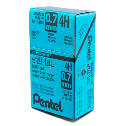 Super Hi-Polymer Lead Refill (0.7mm) Medium, 4H, 12 pcs/Tube (50-4H)
