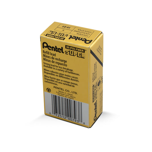 Pentel Super Hi-Polymer Lead Refill (0.9mm) Thick, B, 15 pcs/Tube (50-9-B)