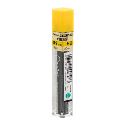Super Hi-Polymer Lead Refill (0.9mm) Thick, HB, 15 pcs/Tube (50-9-HB)
