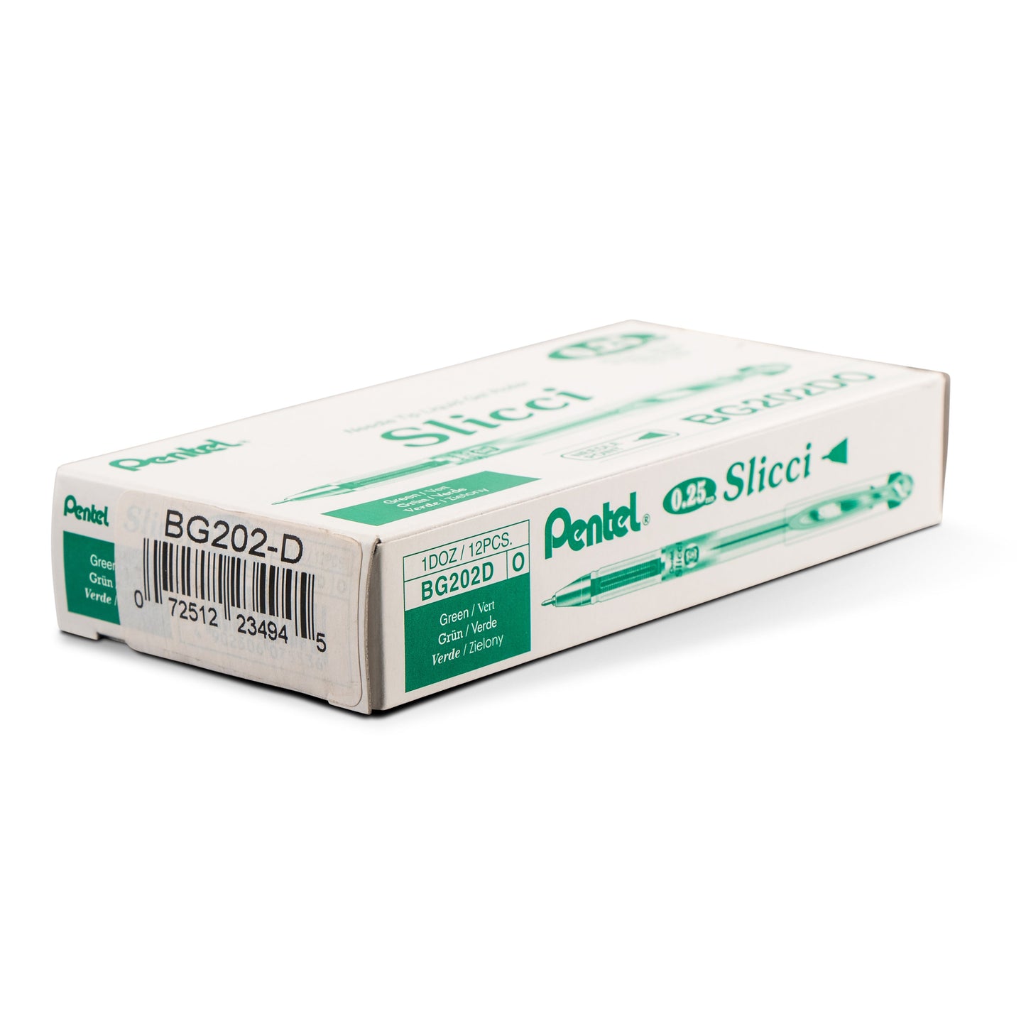 Pentel Arts Slicci (0.25mm) Extra Fine Gel Pen - Green Ink (BG202-D)