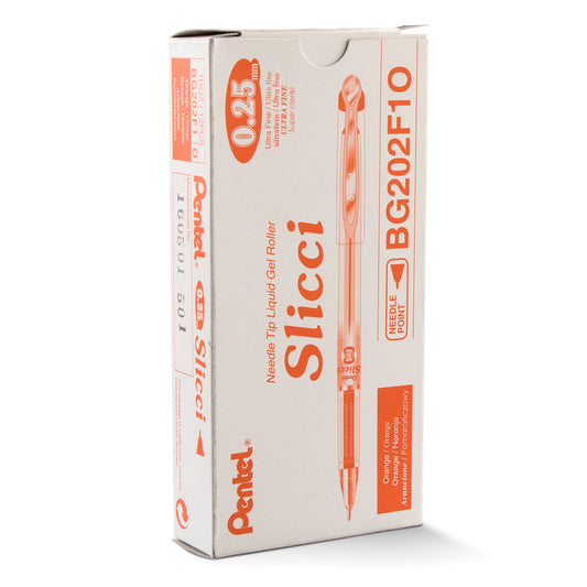 Pentel Arts Slicci (0.25mm) Extra Fine Gel Pen - Orange Ink (BG202-F1)