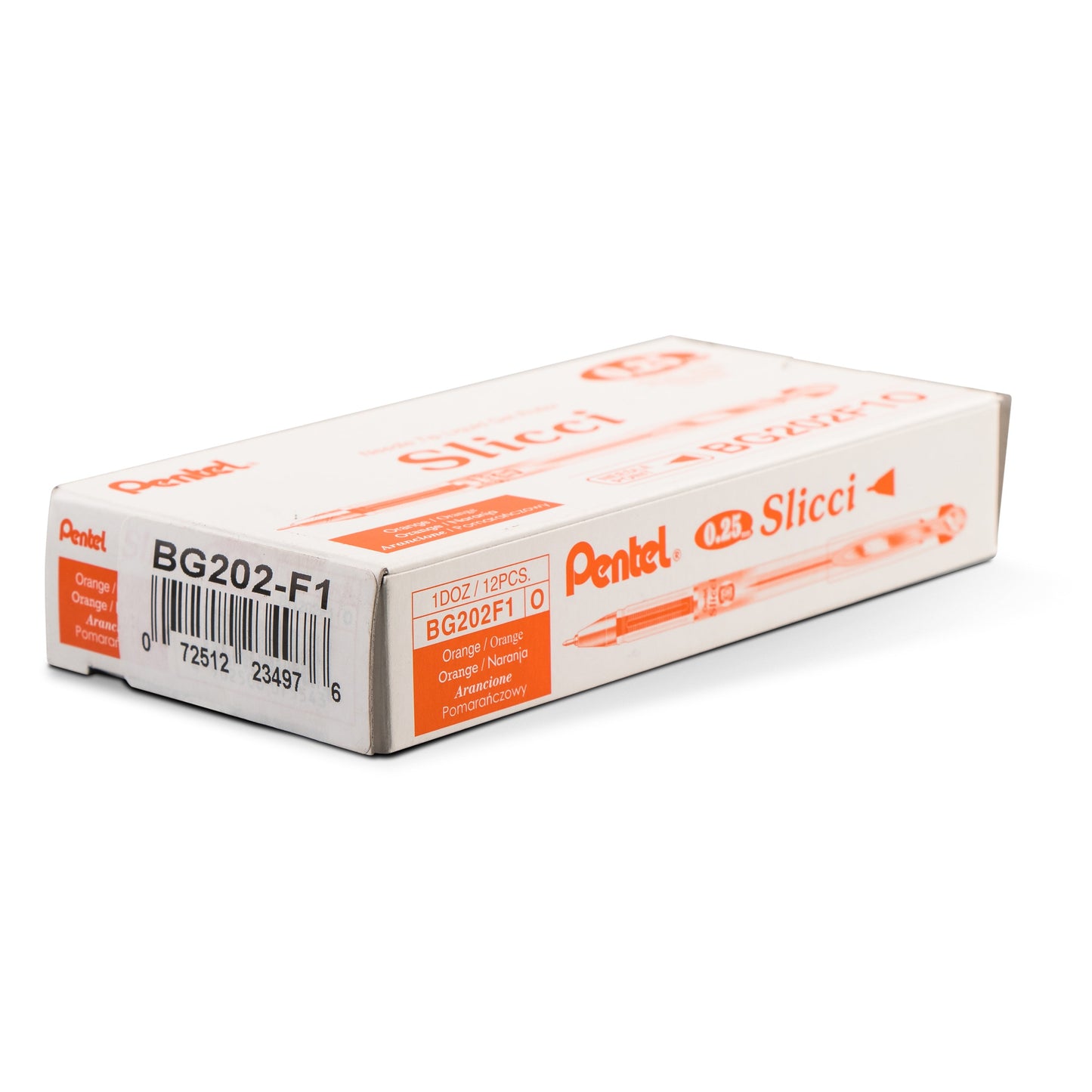 Pentel Arts Slicci (0.25mm) Extra Fine Gel Pen - Orange Ink (BG202-F1)