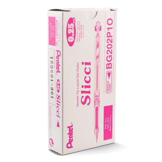 Pentel Arts Slicci (0.25mm) Extra Fine Gel Pen - Pink Ink (BG202-P1)