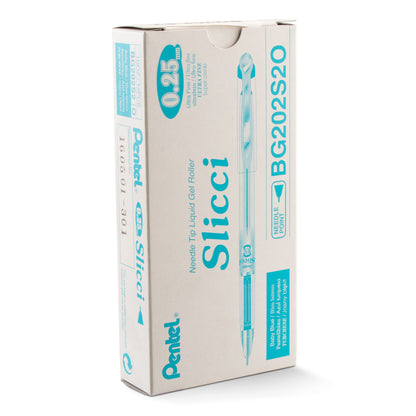 Pentel Arts Slicci (0.25mm) Extra Fine Gel Pen - Baby Blue Ink (BG202-S2)
