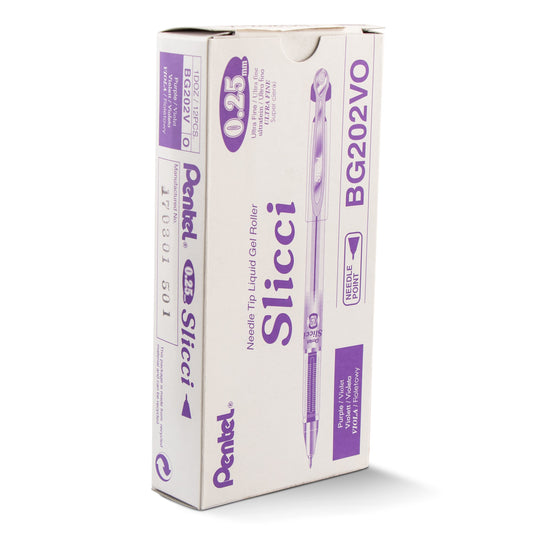 Pentel Arts Slicci (0.25mm) Extra Fine Gel Pen - Violet Ink (BG202-V)