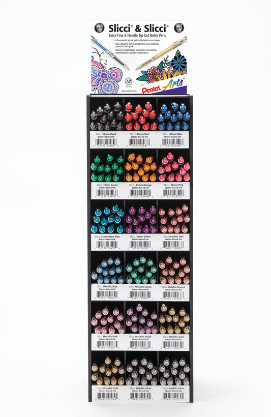 Pentel Arts Slicci Combo Tower Display - 216 Pieces (BG2028-216)