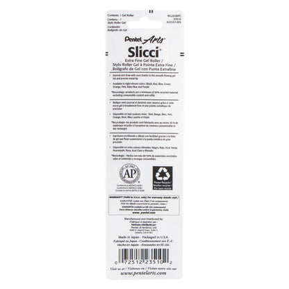 Pentel Arts Slicci (0.25mm) Extra Fine Gel Pen Blue Ink 1-Pk (BG202BPC)