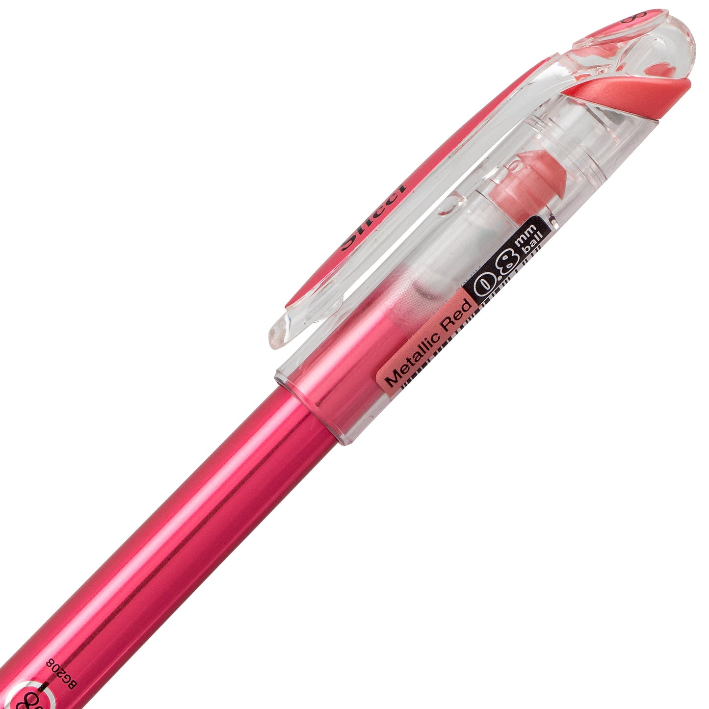 Pentel Arts Slicci METALLIC (0.8mm) Needle Tip Med Gel Pen Red Metallic Ink (BG208-MB)