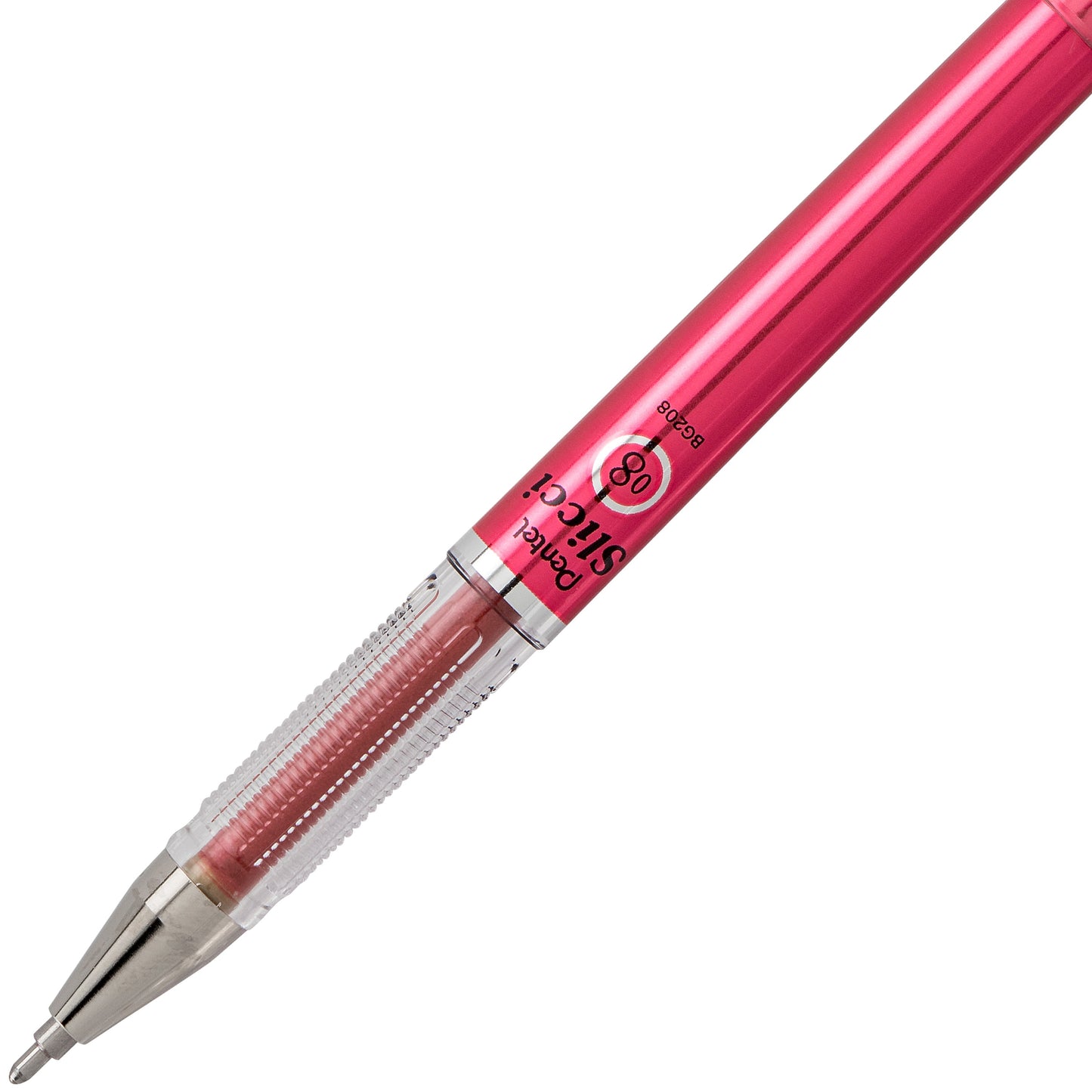 Pentel Arts Slicci METALLIC (0.8mm) Needle Tip Med Gel Pen Red Metallic Ink (BG208-MB)