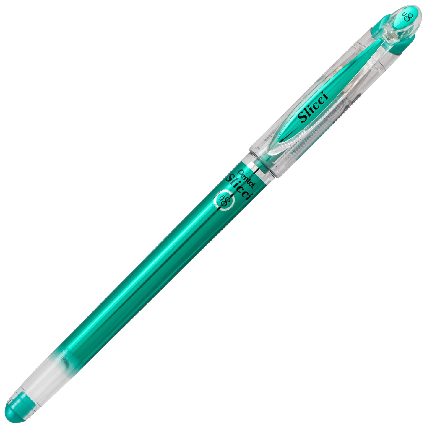 Pentel Arts Slicci METALLIC (0.8mm) Needle Tip Med Gel Pen Green Metallic Ink (BG208-MD)