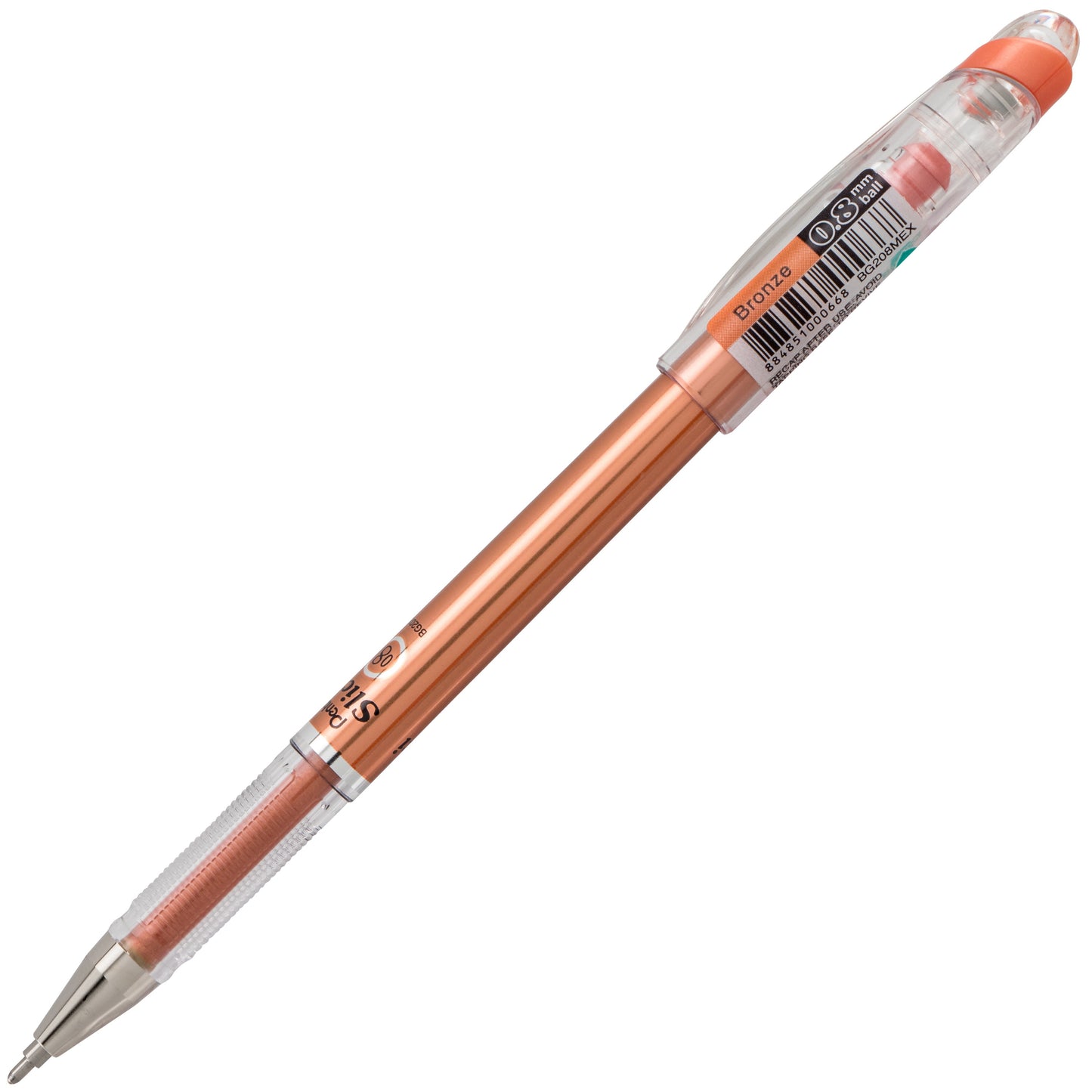 Pentel Arts Slicci METALLIC (0.8mm) Needle Tip Med Gel Pen Bronze Metallic Ink (BG208-ME)