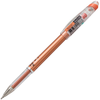 Pentel Arts Slicci METALLIC (0.8mm) Needle Tip Med Gel Pen Bronze Metallic Ink (BG208-ME)