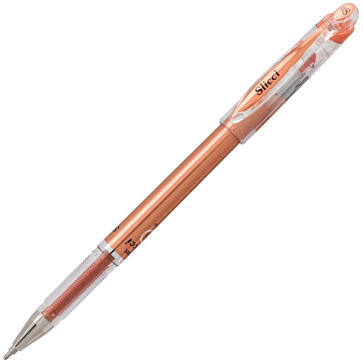 Pentel Arts Slicci METALLIC (0.8mm) Needle Tip Med Gel Pen Bronze Metallic Ink (BG208-ME)