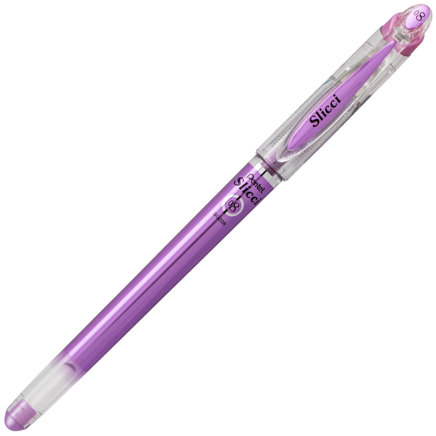 Pentel Arts Slicci METALLIC (0.8mm) Needle Tip Med Gel Pen Violet Metallic Ink (BG208-MV)