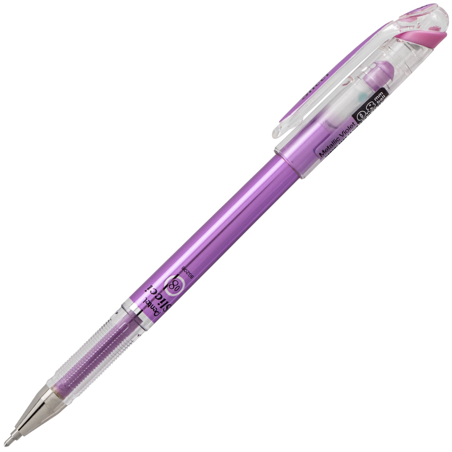 Pentel Arts Slicci METALLIC (0.8mm) Needle Tip Med Gel Pen Violet Metallic Ink (BG208-MV)