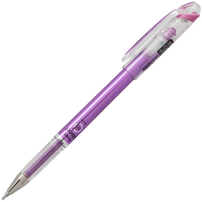 Pentel Arts Slicci METALLIC (0.8mm) Needle Tip Med Gel Pen Violet Metallic Ink (BG208-MV)