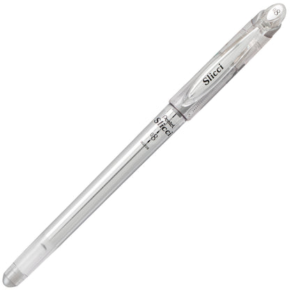 Pentel Arts Slicci METALLIC (0.8mm) Needle Tip Med Gel Pen Silver Metallic Ink (BG208-Z)