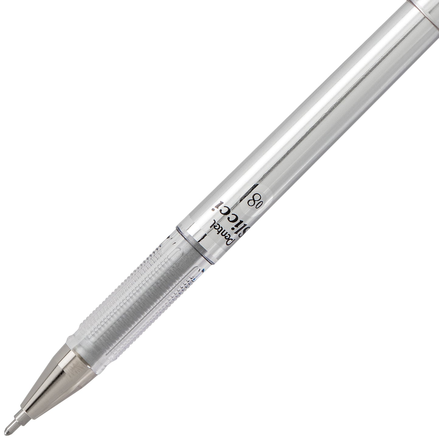 Pentel Arts Slicci METALLIC (0.8mm) Needle Tip Med Gel Pen Silver Metallic Ink (BG208-Z)