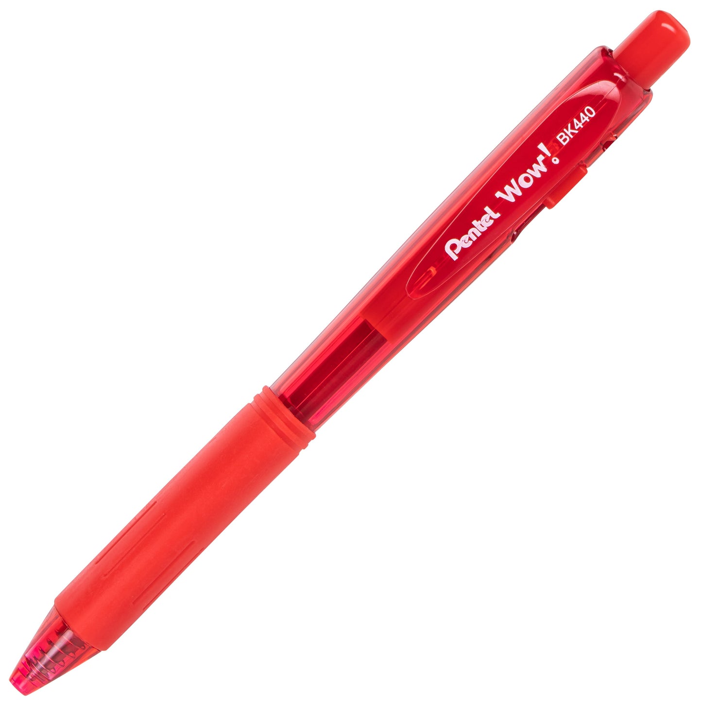 Pentel Wow! Retractable Ballpoint Pen, (1.0mm) Medium Line, NEW Ink, Red Ink (BK440-B)