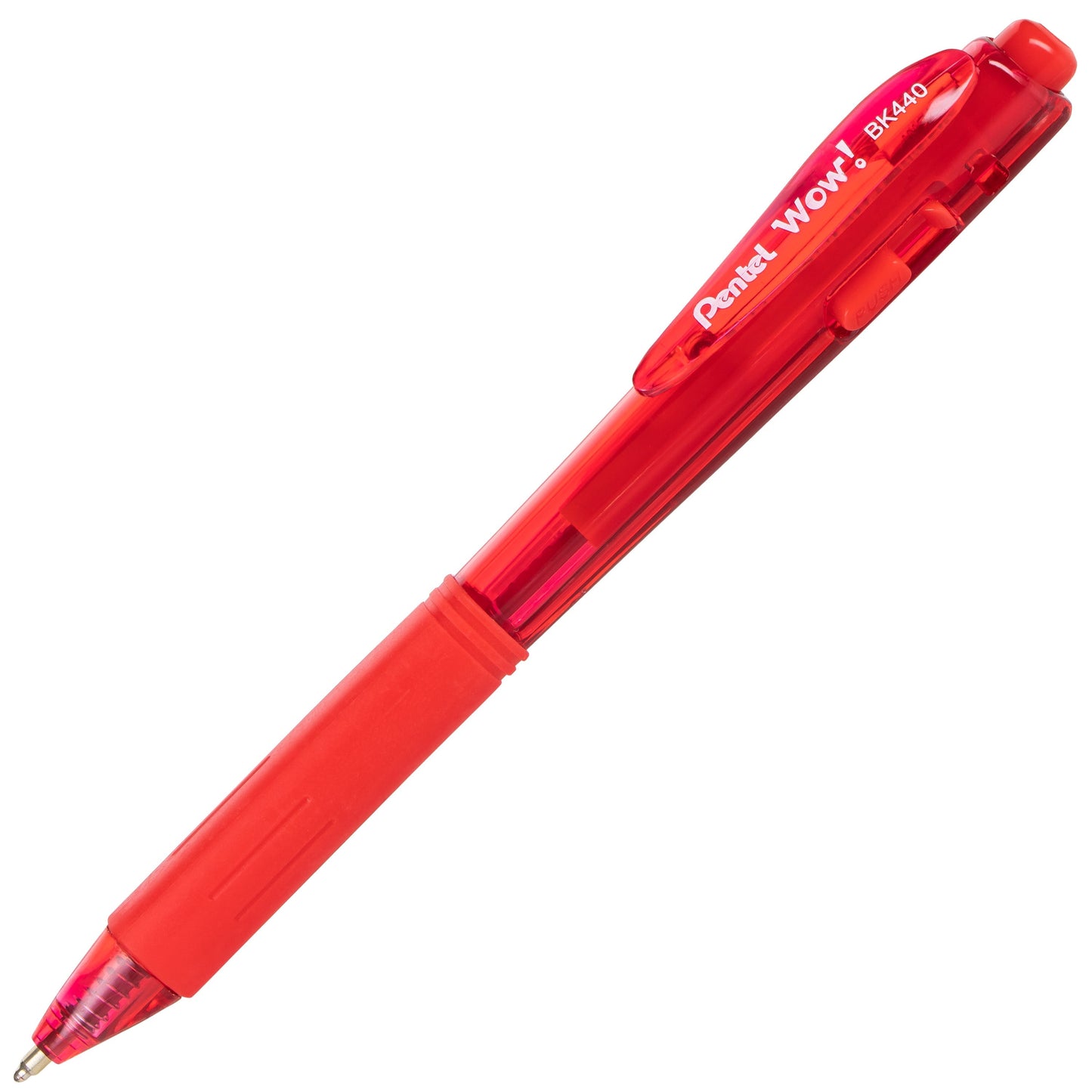 Pentel Wow! Retractable Ballpoint Pen, (1.0mm) Medium Line, NEW Ink, Red Ink (BK440-B)