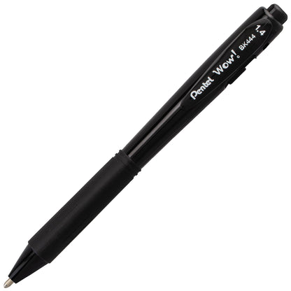 Pentel WOW! Ballpoint Pen, (1.4mm), Bold Line, Black Ink (BK444-A), 24 Dozen
